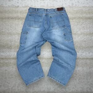 Vintage 90s Red Head Carpenter Jeans 40x30 Relaxed Fit Light Wash Work Lined